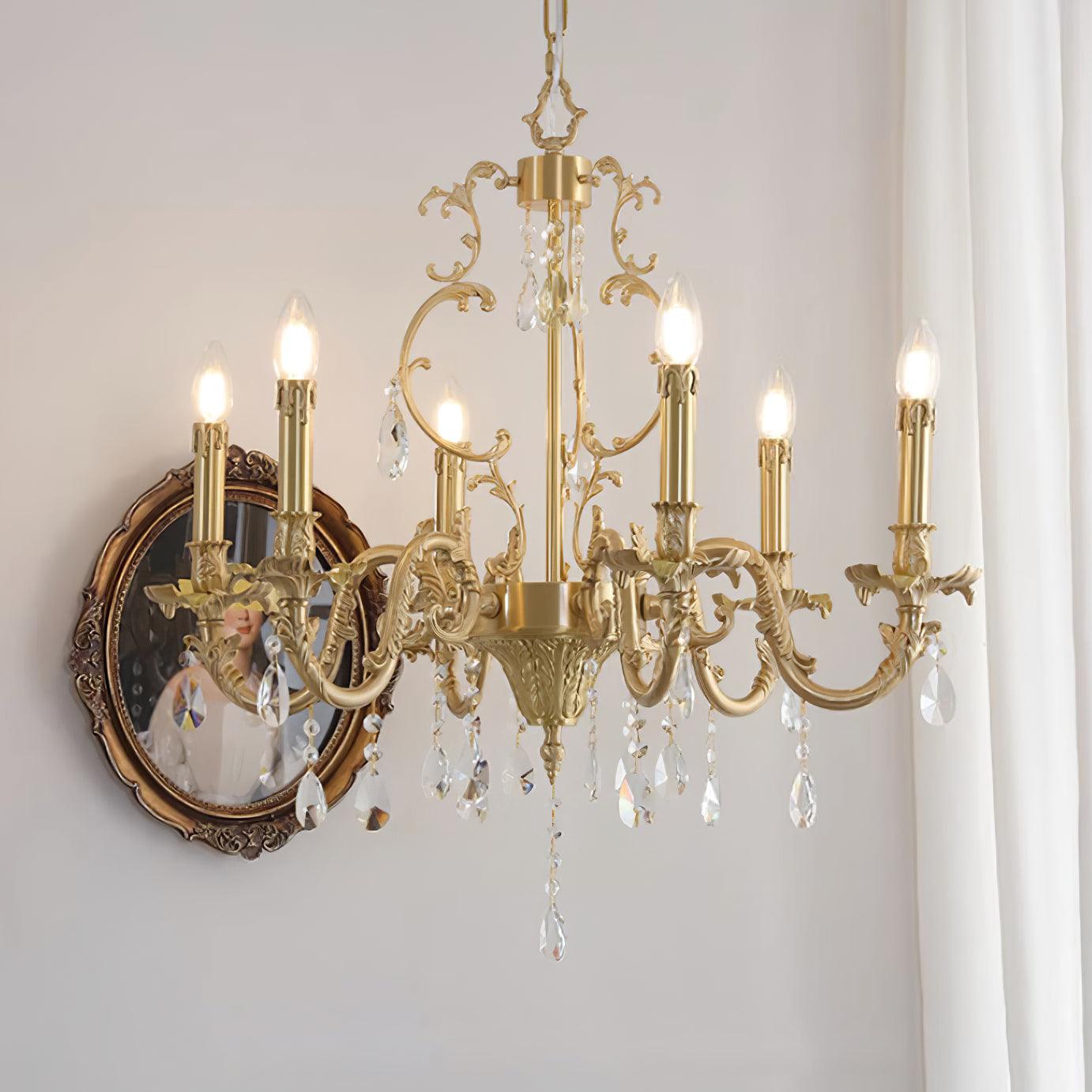 Elvion Classic Brass Crystal Chandelier - Neutralighting