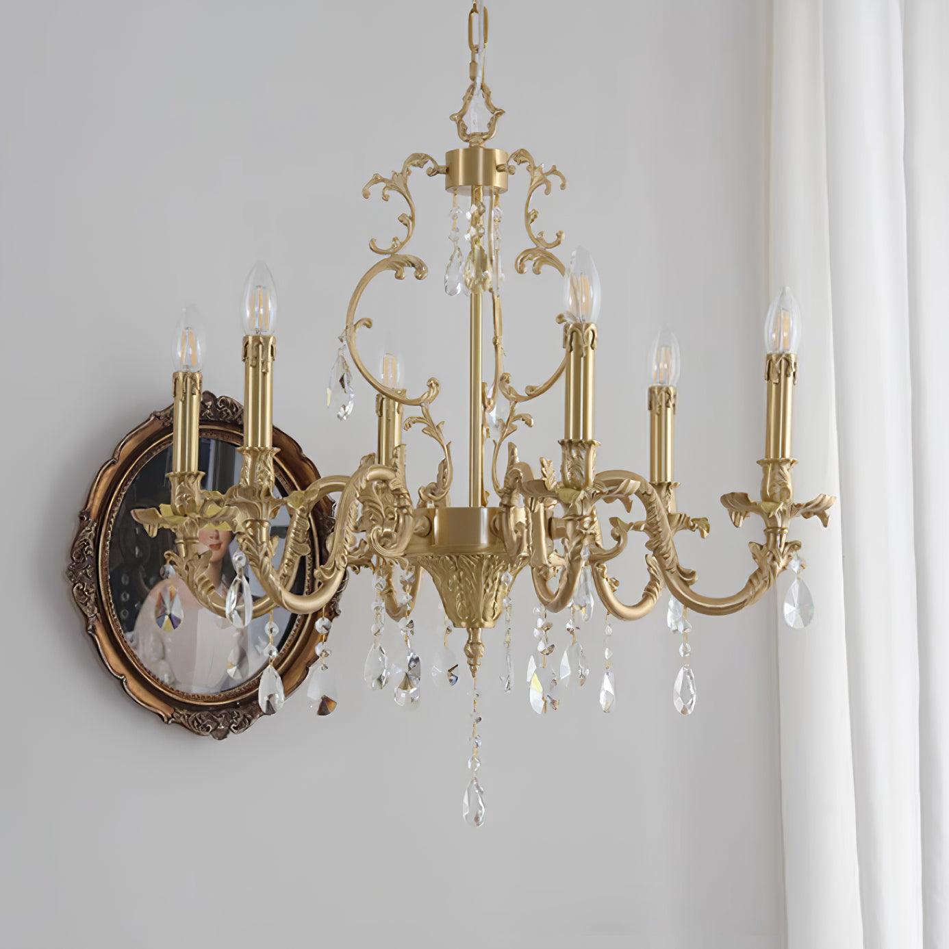 Elvion Classic Brass Crystal Chandelier - Neutralighting