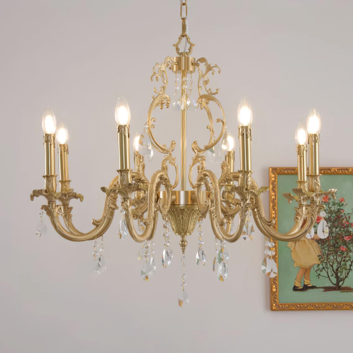 Elvion Classic Brass Crystal Chandelier - Neutralighting