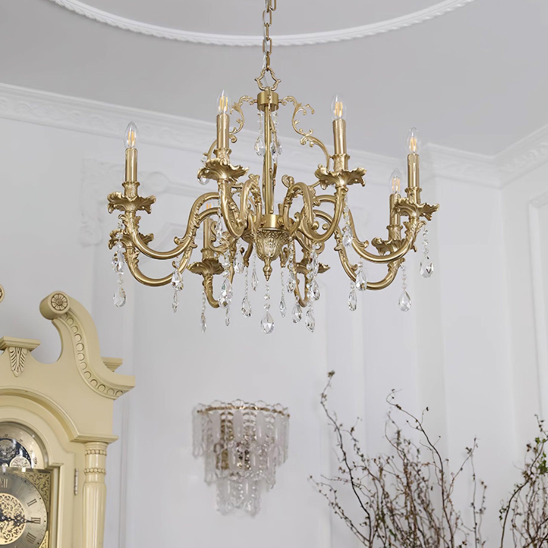 Elvion Classic Brass Crystal Chandelier - Neutralighting