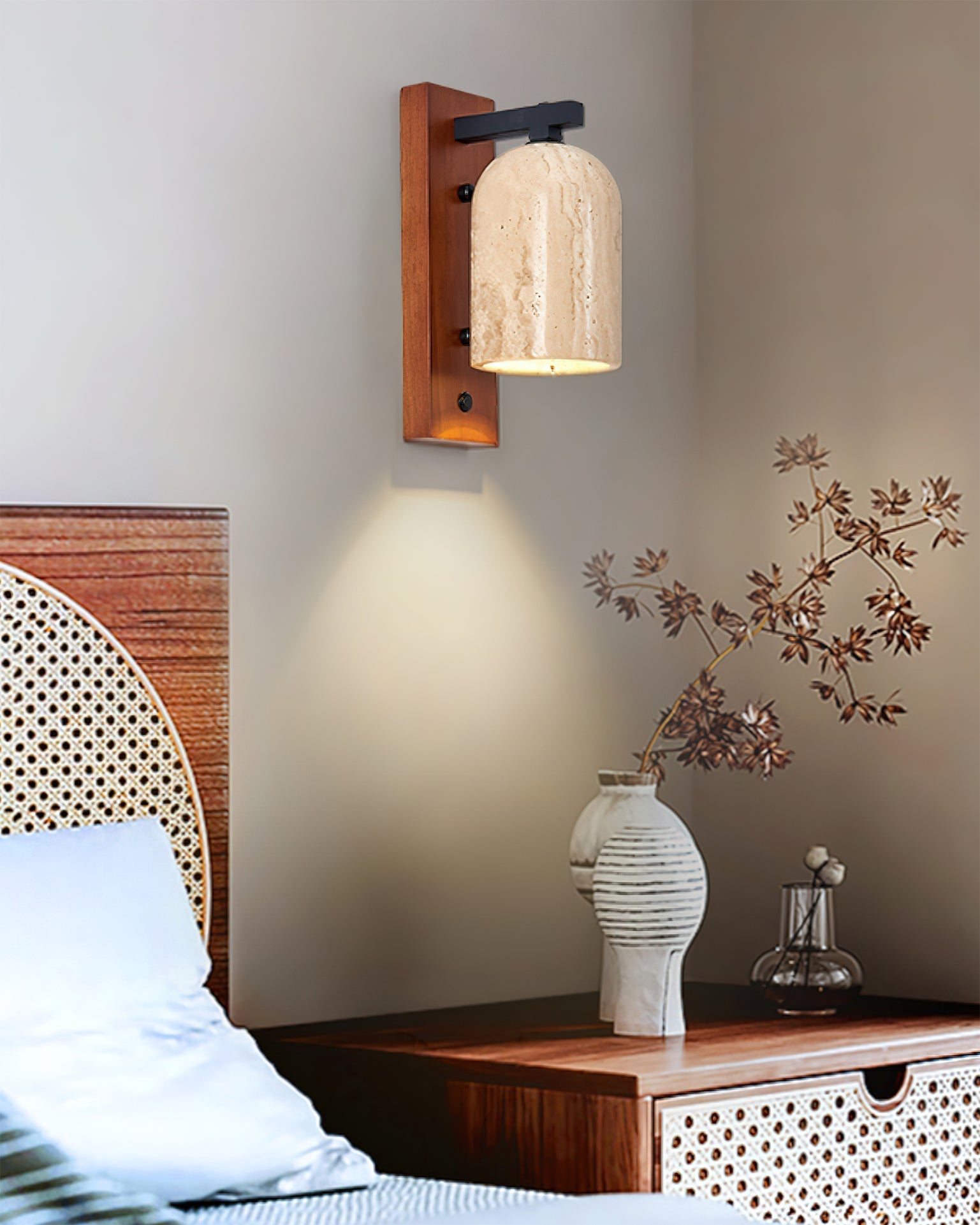 Cole Wall Light Travertine - Neutralighting