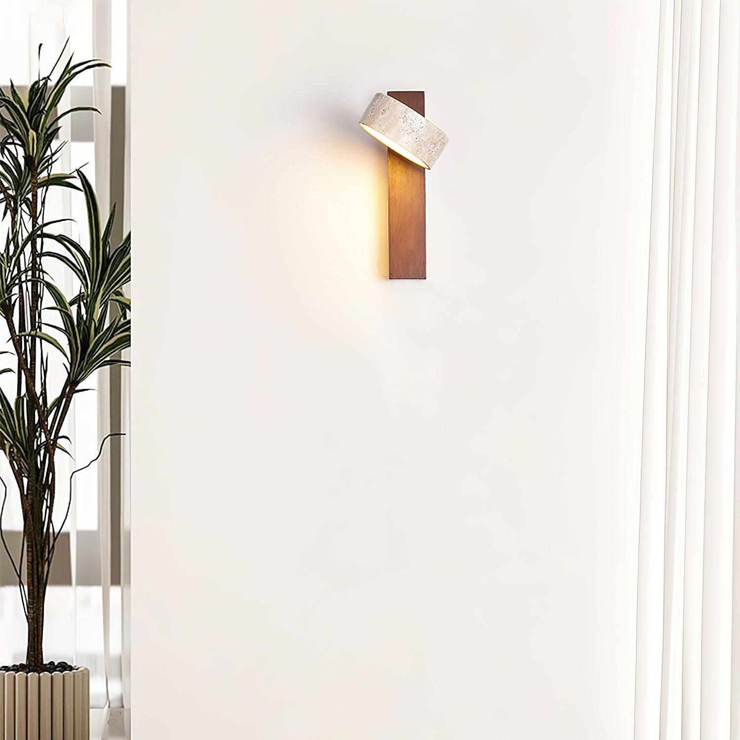 Jovan Wall Light Travertine Wood - Neutralighting