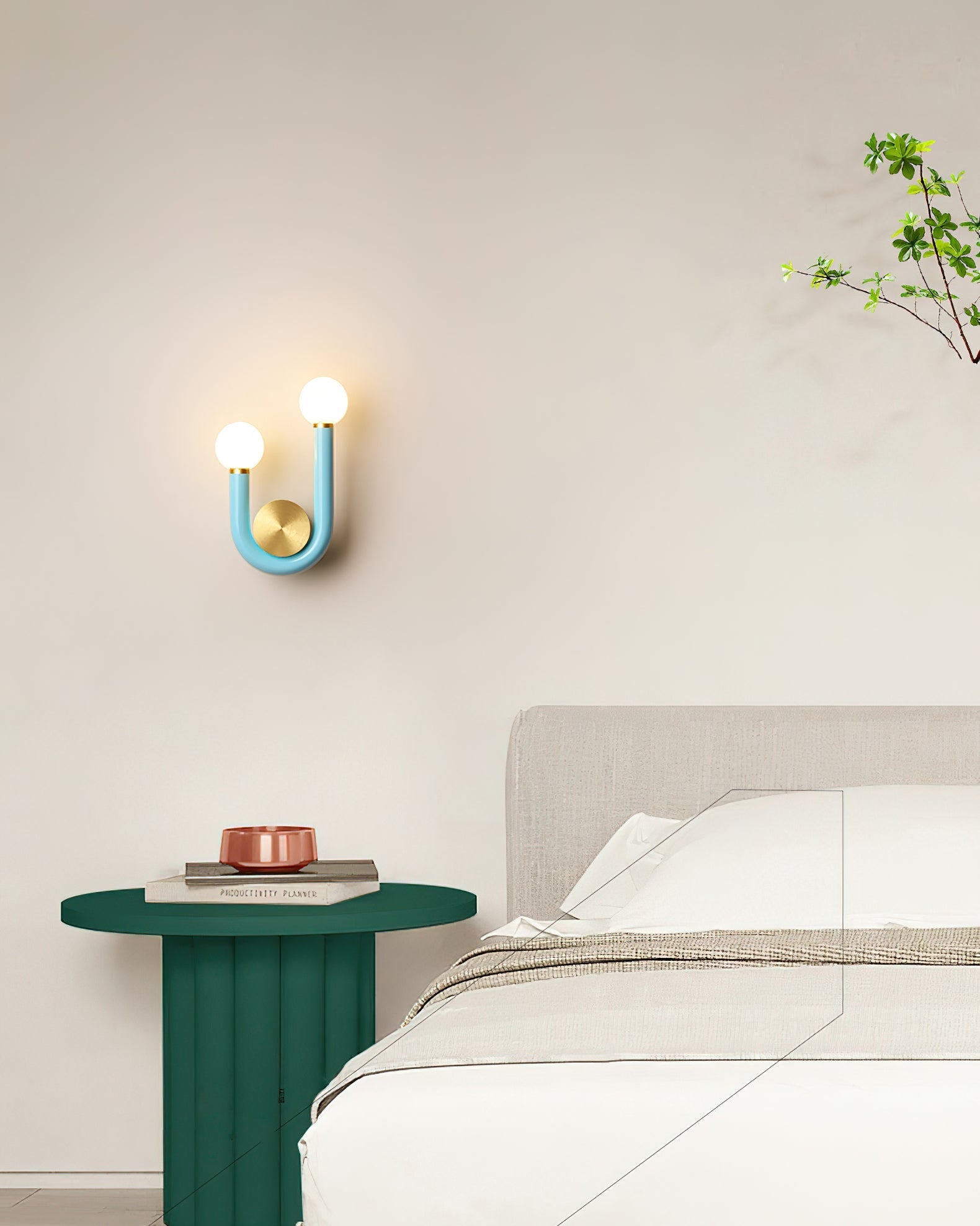 Wall Lamp Metal and Aluminum Acrylic Globe Double Head Contemporary - Neutralighting