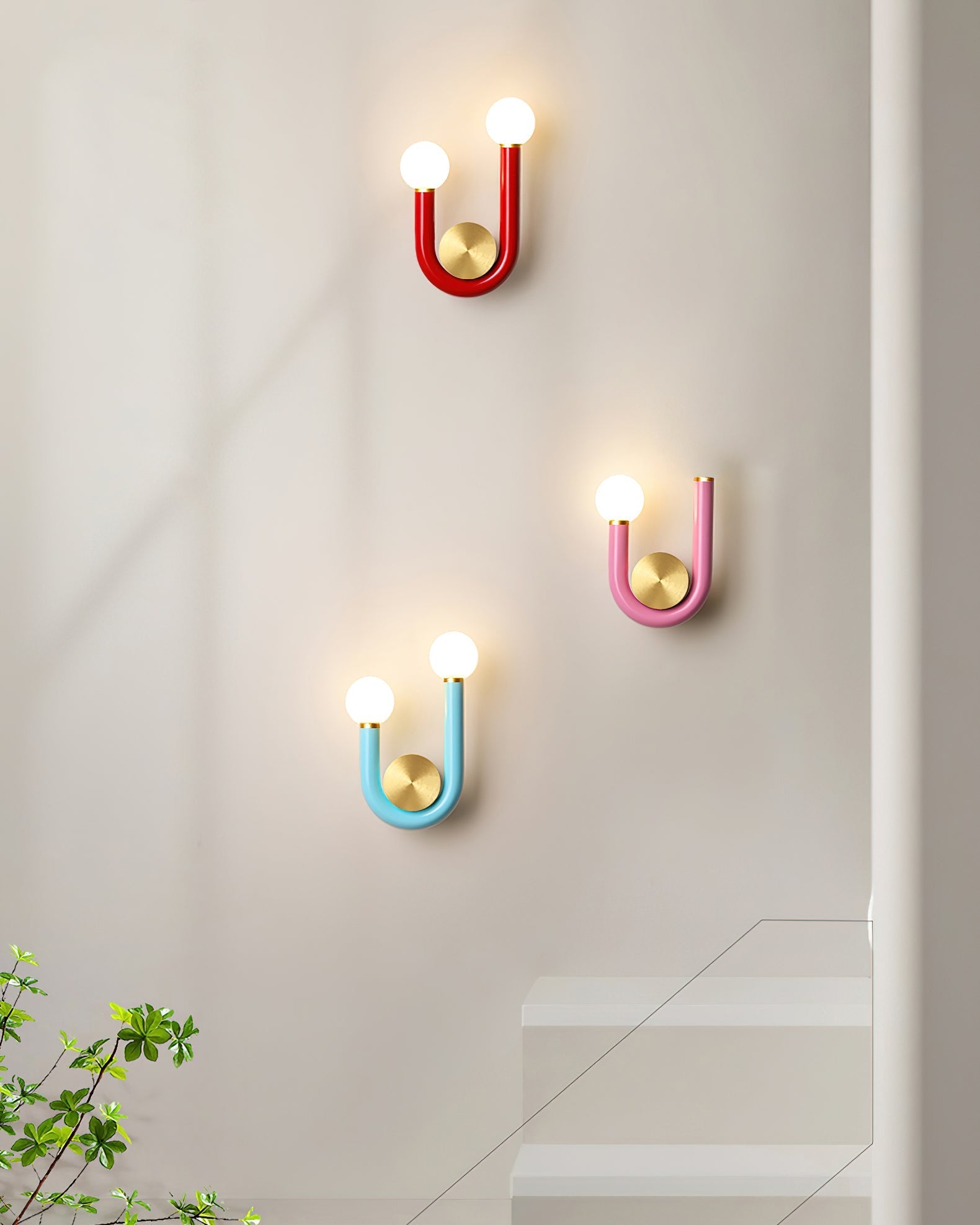 Wall Lamp Metal and Aluminum Acrylic Globe Double Head Contemporary - Neutralighting