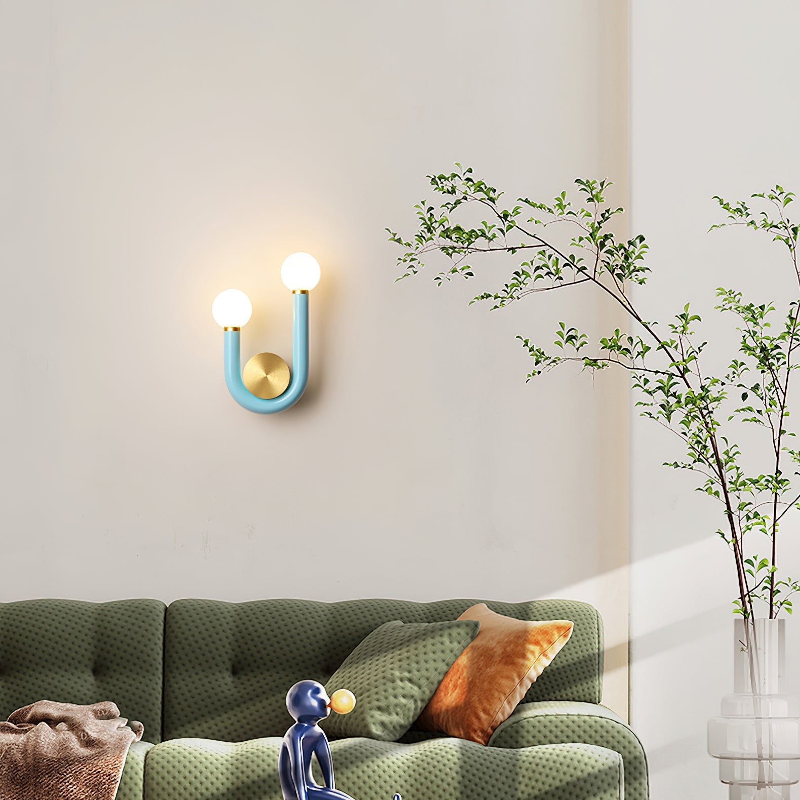 Wall Lamp Metal and Aluminum Acrylic Globe Double Head Contemporary - Neutralighting