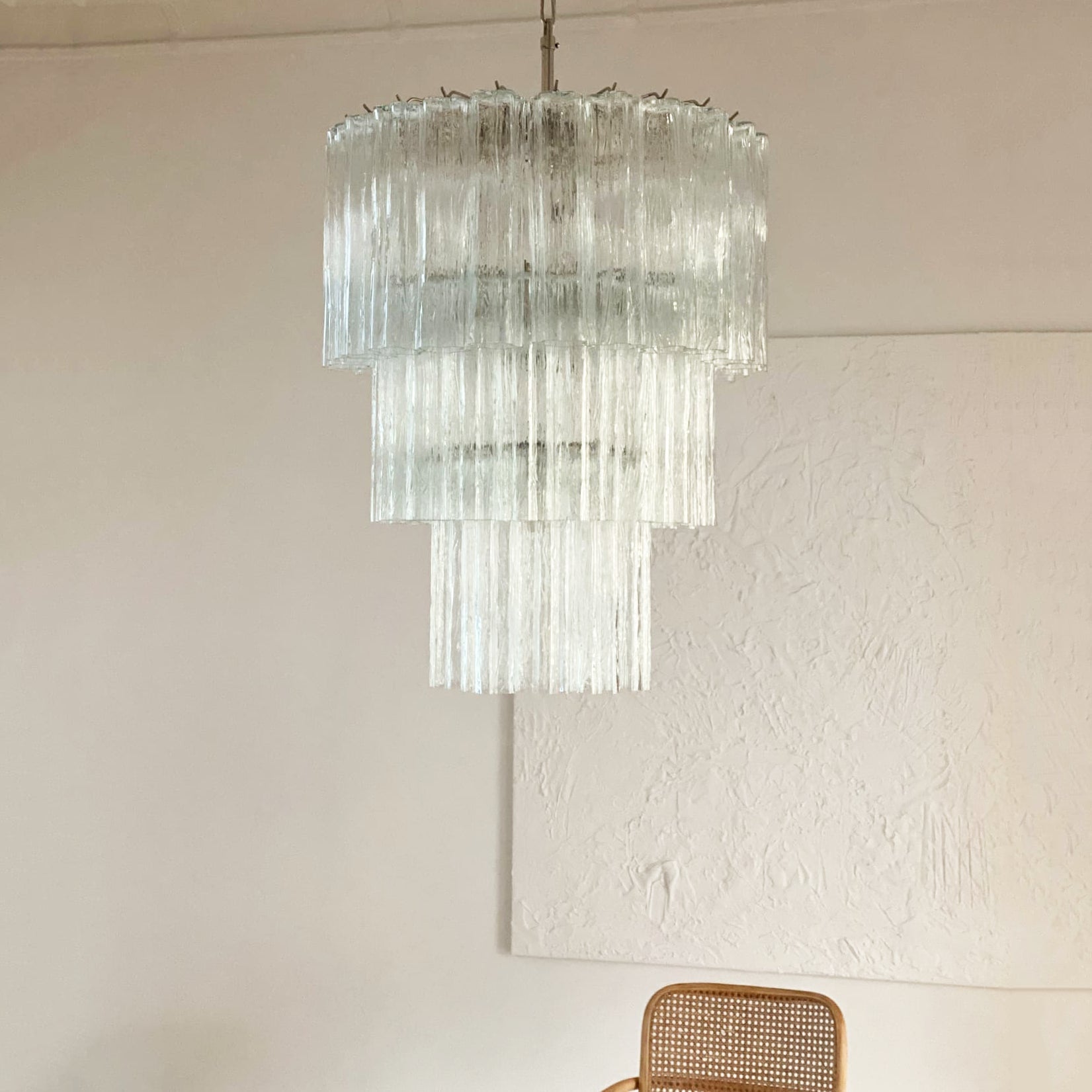Aurora Chandelier Tiered Murano Glass Tube Waterfall Luxury