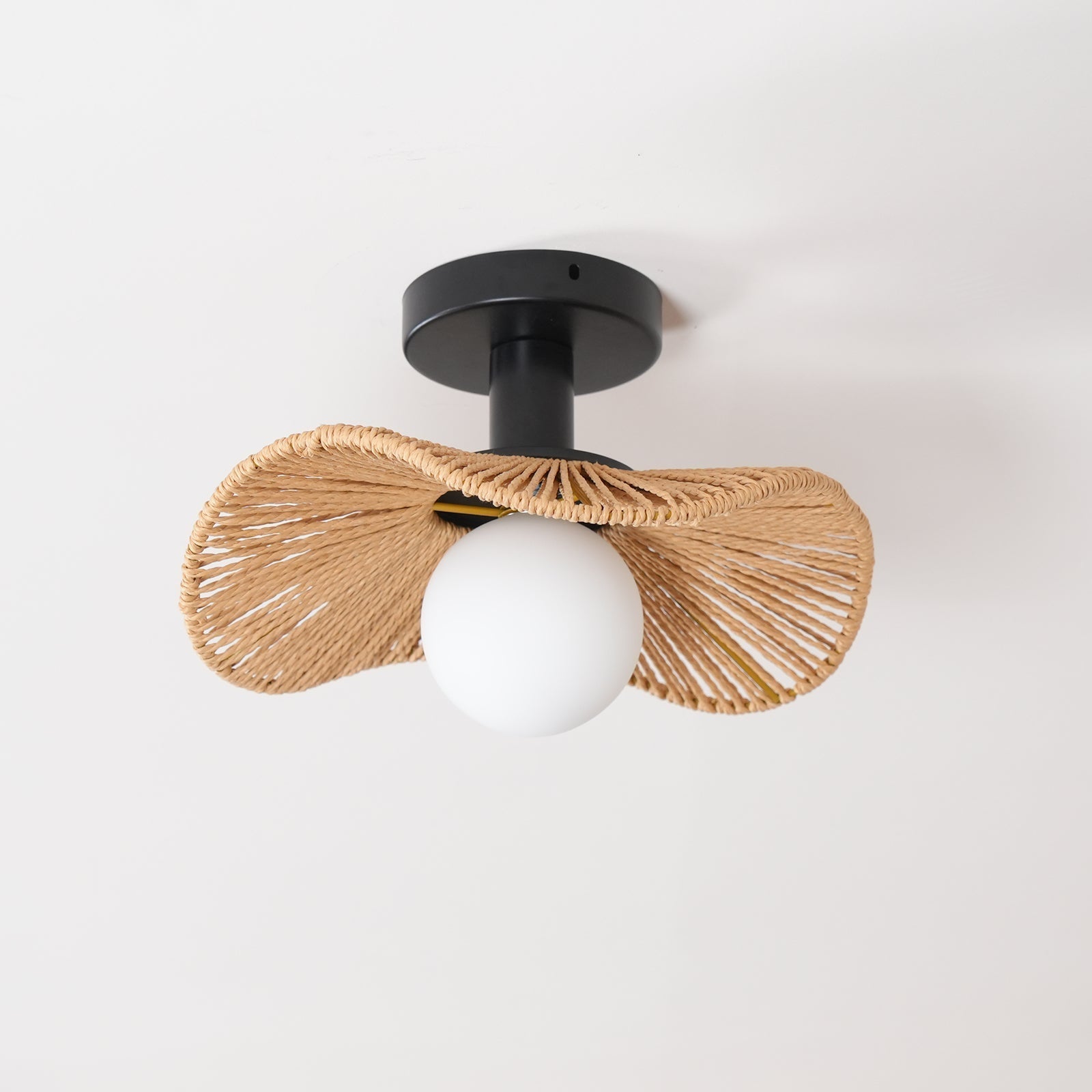 Fynora Woven Semi Flush Ceiling Light - Neutralighting