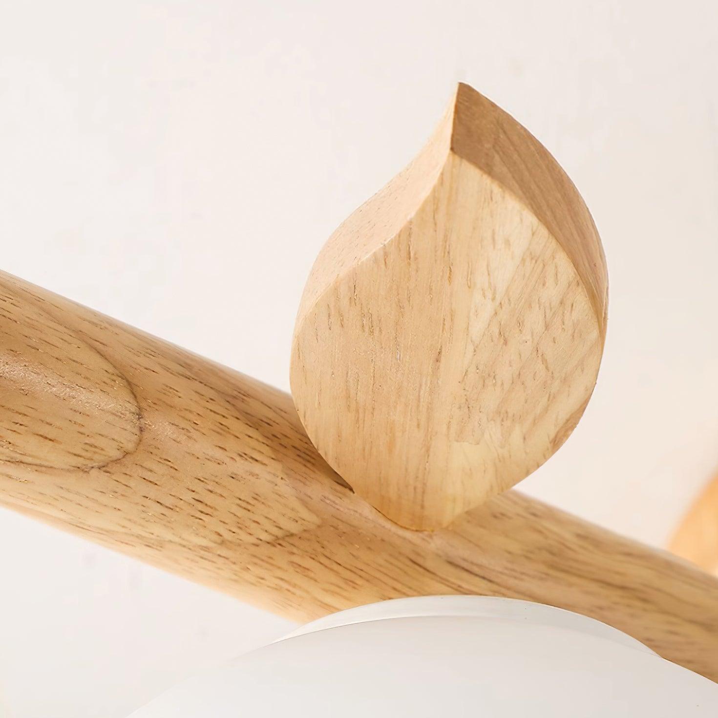 Ceiling Light Wood Body Glass Globes Organic Warm Minimalist - Neutralighting