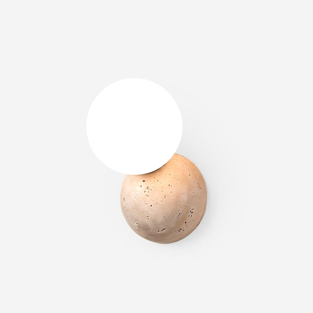 Ritta Wall Lamp Travertine Dual-sphere Design - Neutralighting
