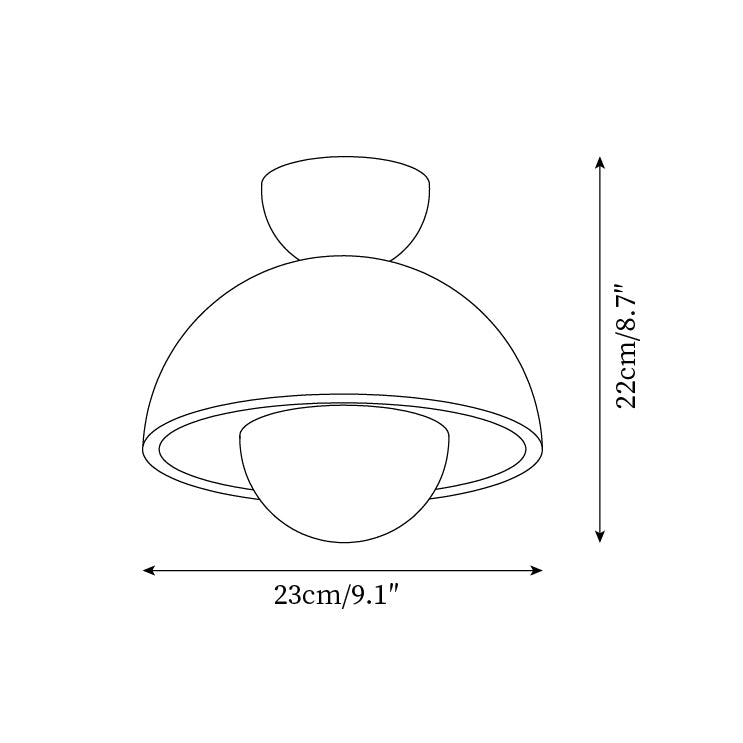 Cavora Ceiling Light Travertine Wood Dome Shape - Neutralighting
