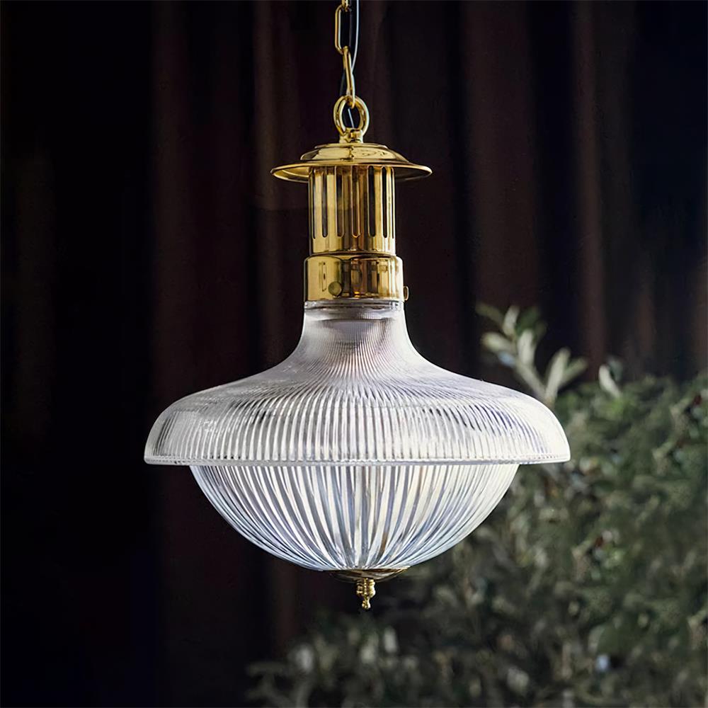 Orvel Clear Ribbed Glass Pendant Light - Neutralighting