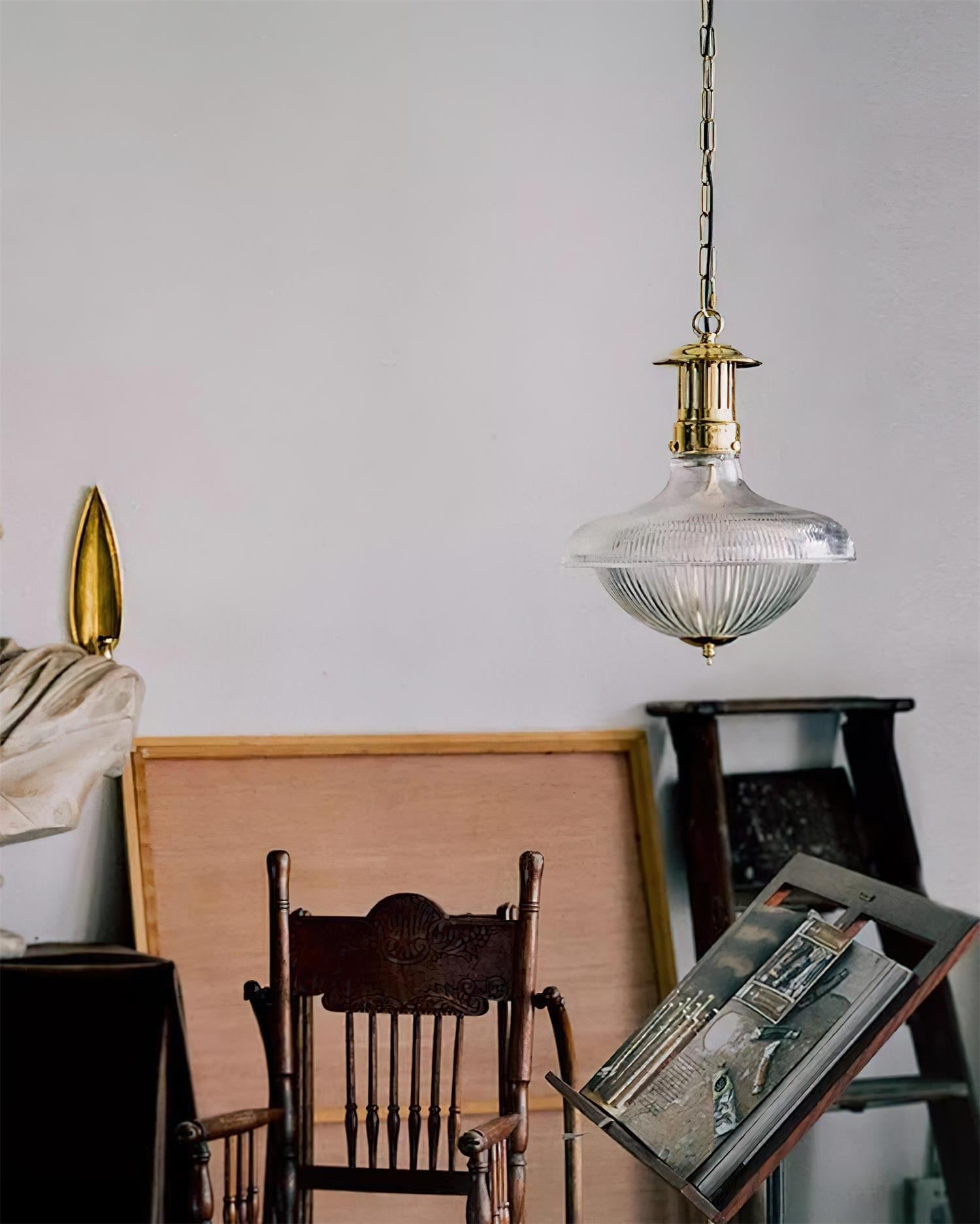 Orvel Clear Ribbed Glass Pendant Light - Neutralighting