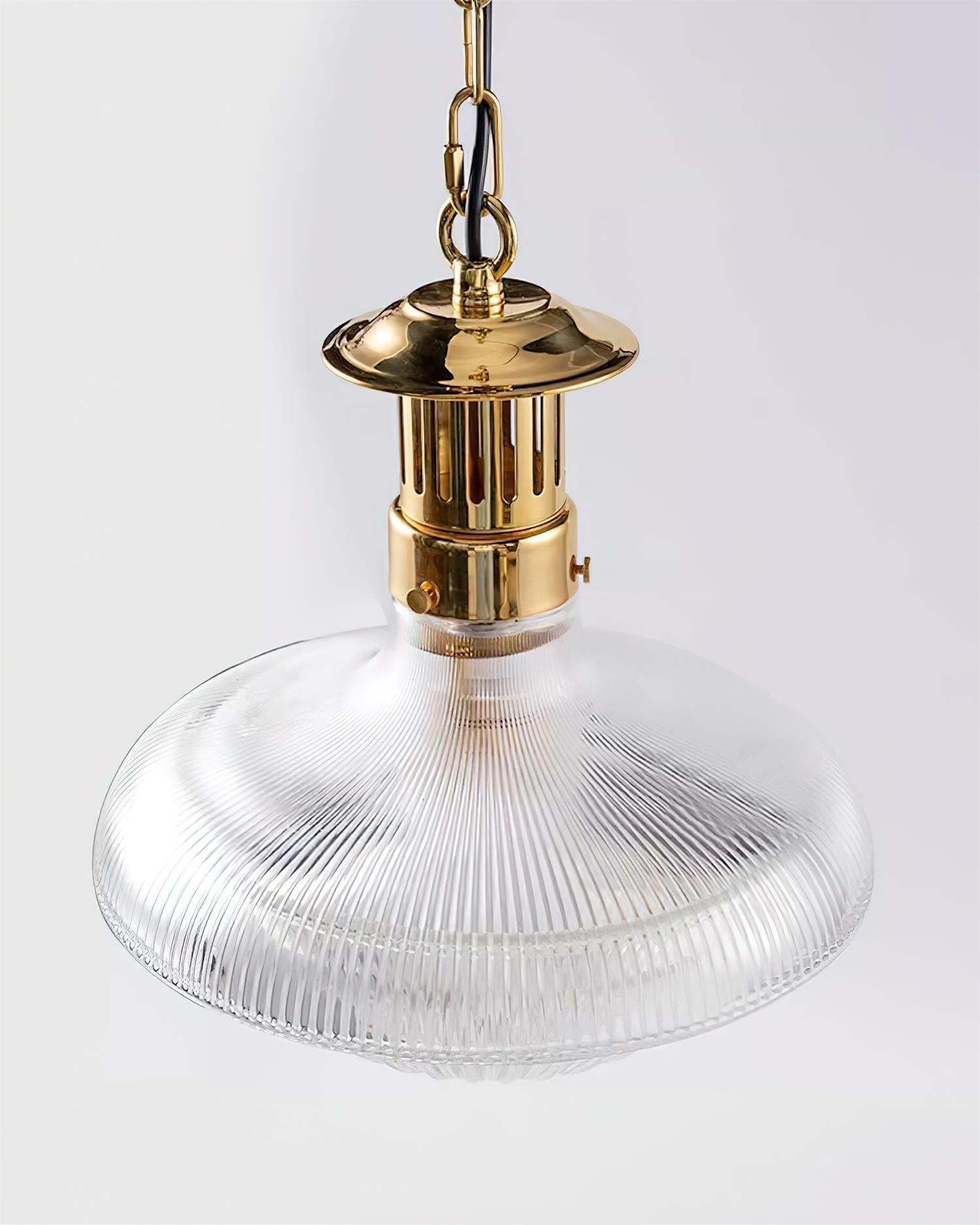 Orvel Clear Ribbed Glass Pendant Light - Neutralighting