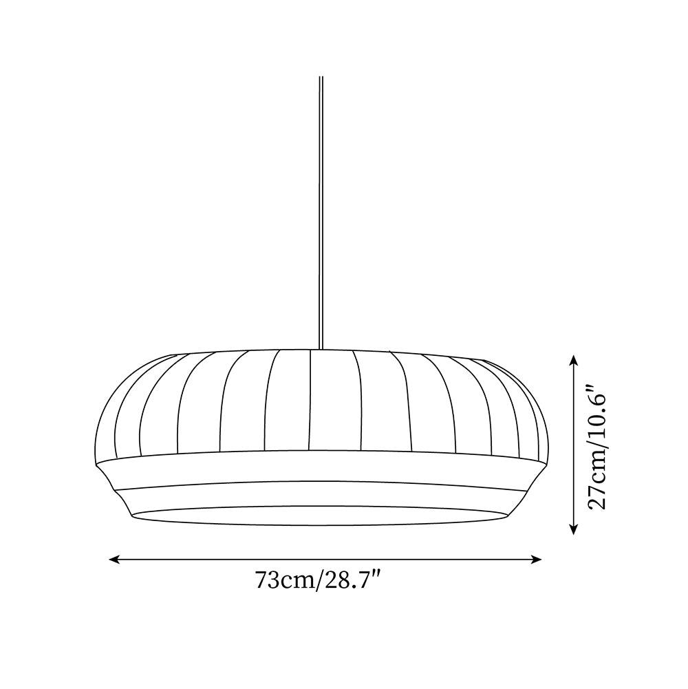 Pendant Lamp Silk Shade White Fabric Vertical Lines Soft Modern Minimalist - Neutralighting