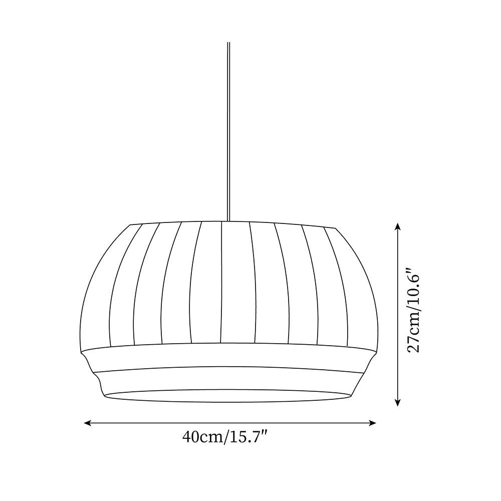 Pendant Lamp Silk Shade White Fabric Vertical Lines Soft Modern Minimalist - Neutralighting