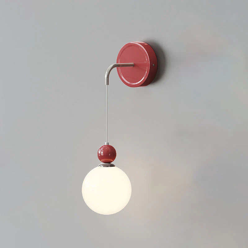 Valentina Modern LED Indoor Wall Lamp Red/Coffee Metal/Glass Bedroom