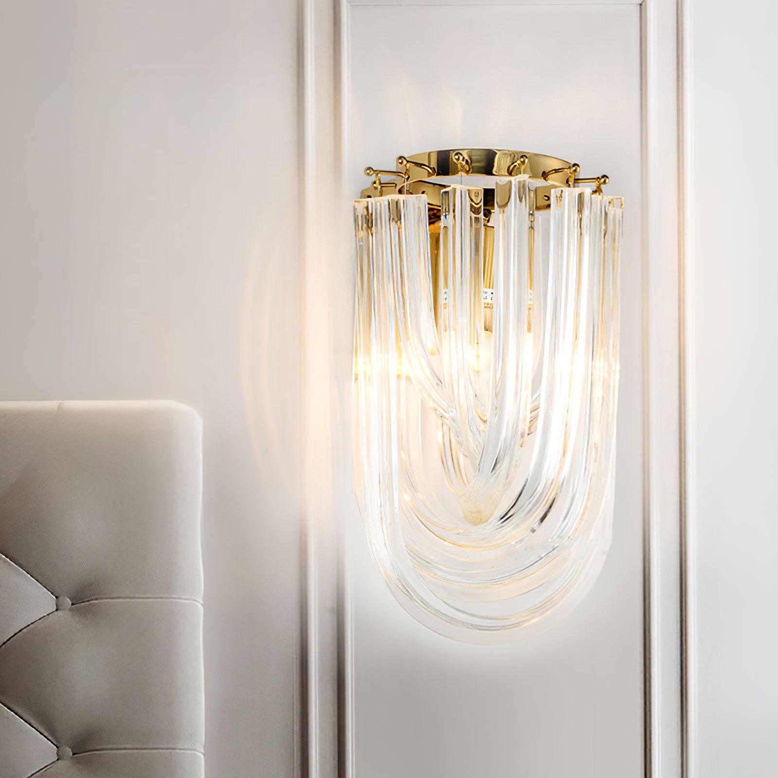Aurora Wall Lamp Trevi Murano Glass Gold Modern Luxury