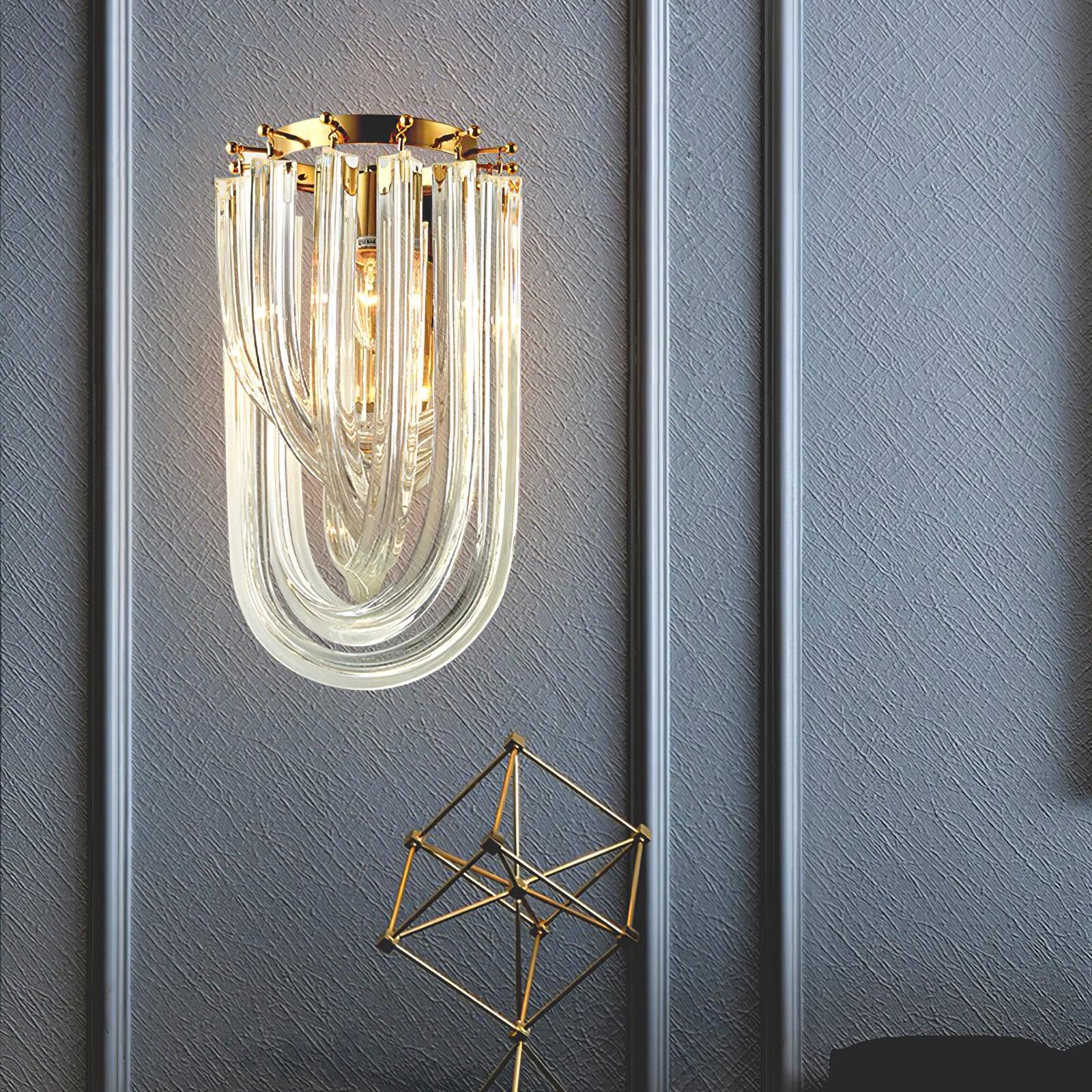 Aurora Wall Lamp Trevi Murano Glass Gold Modern Luxury