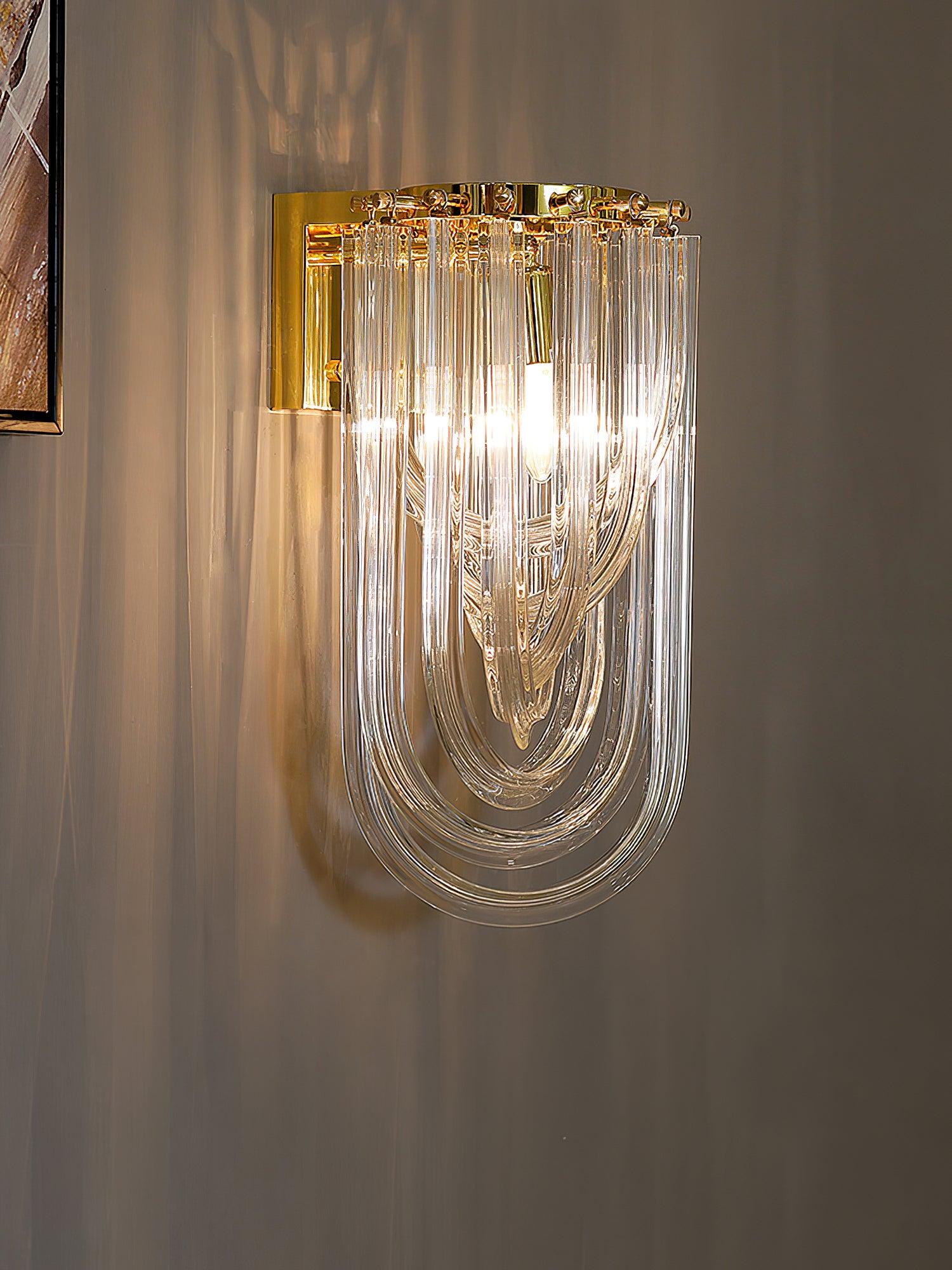Aurora Wall Lamp Trevi Murano Glass Gold Modern Luxury