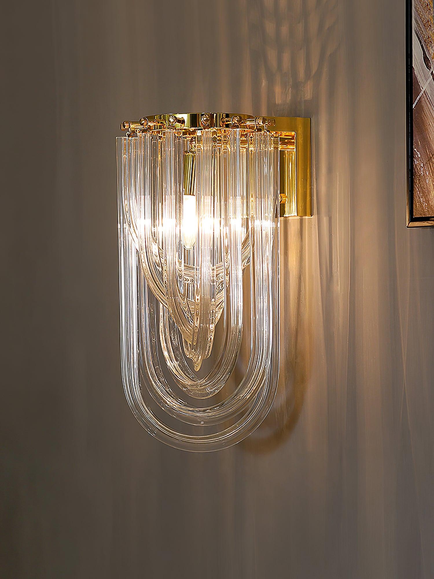 Aurora Wall Lamp Trevi Murano Glass Gold Modern Luxury