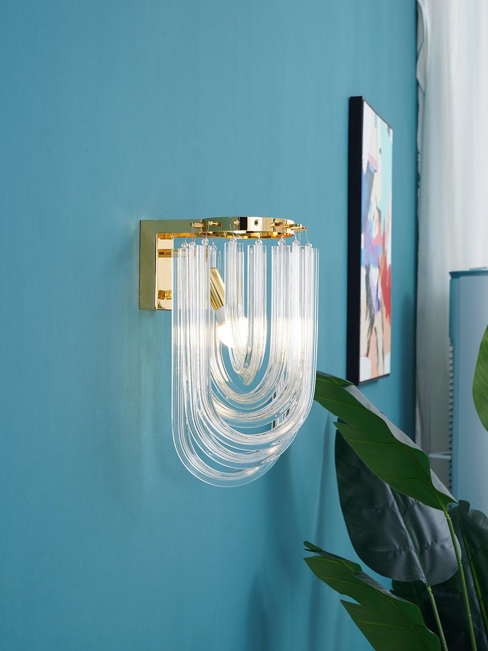 Aurora Wall Lamp Trevi Murano Glass Gold Modern Luxury