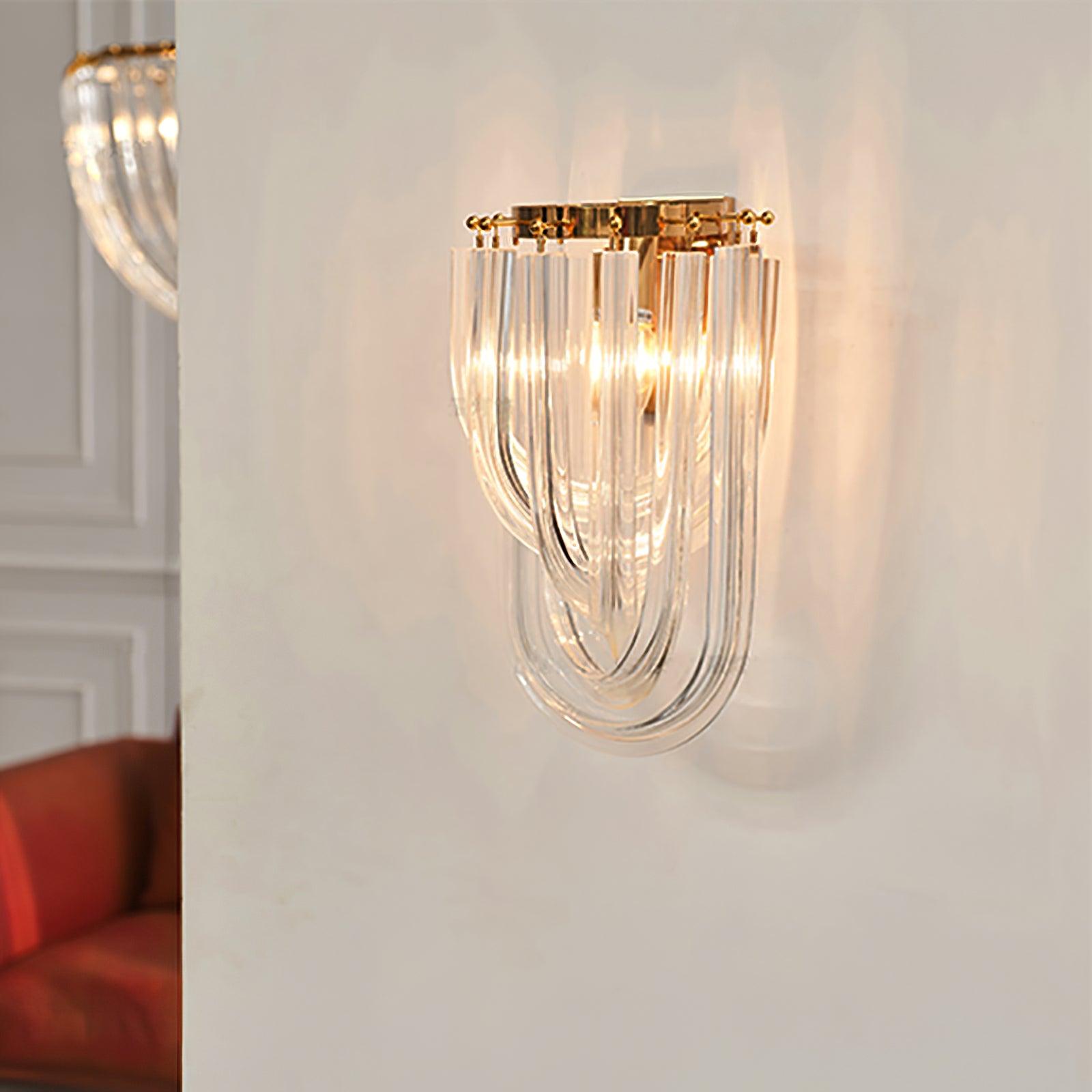 Aurora Wall Lamp Trevi Murano Glass Gold Modern Luxury