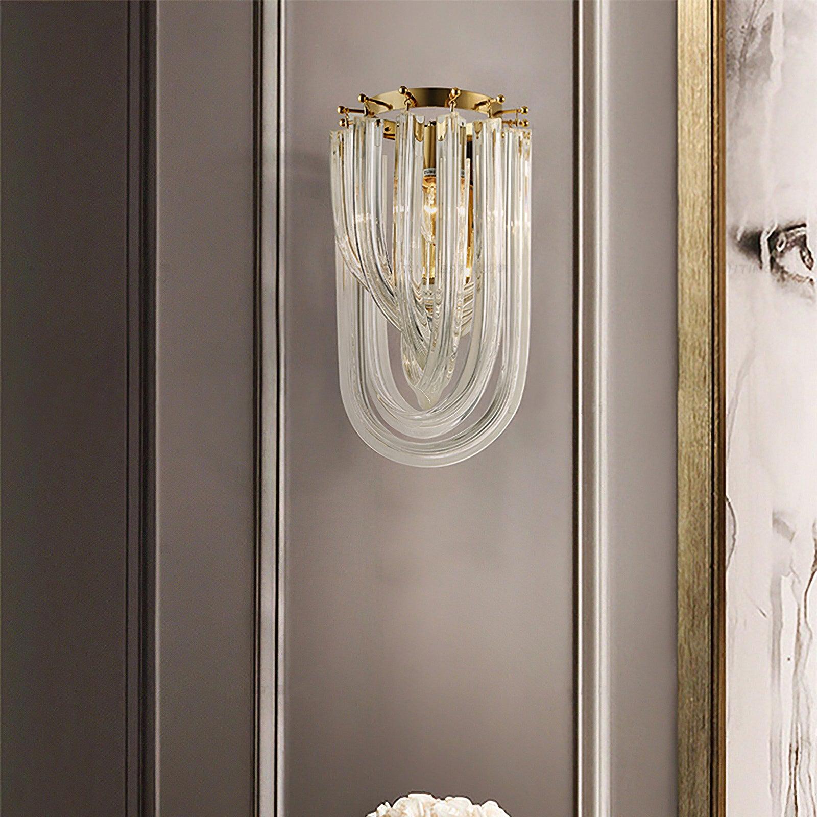 Aurora Wall Lamp Trevi Murano Glass Gold Modern Luxury