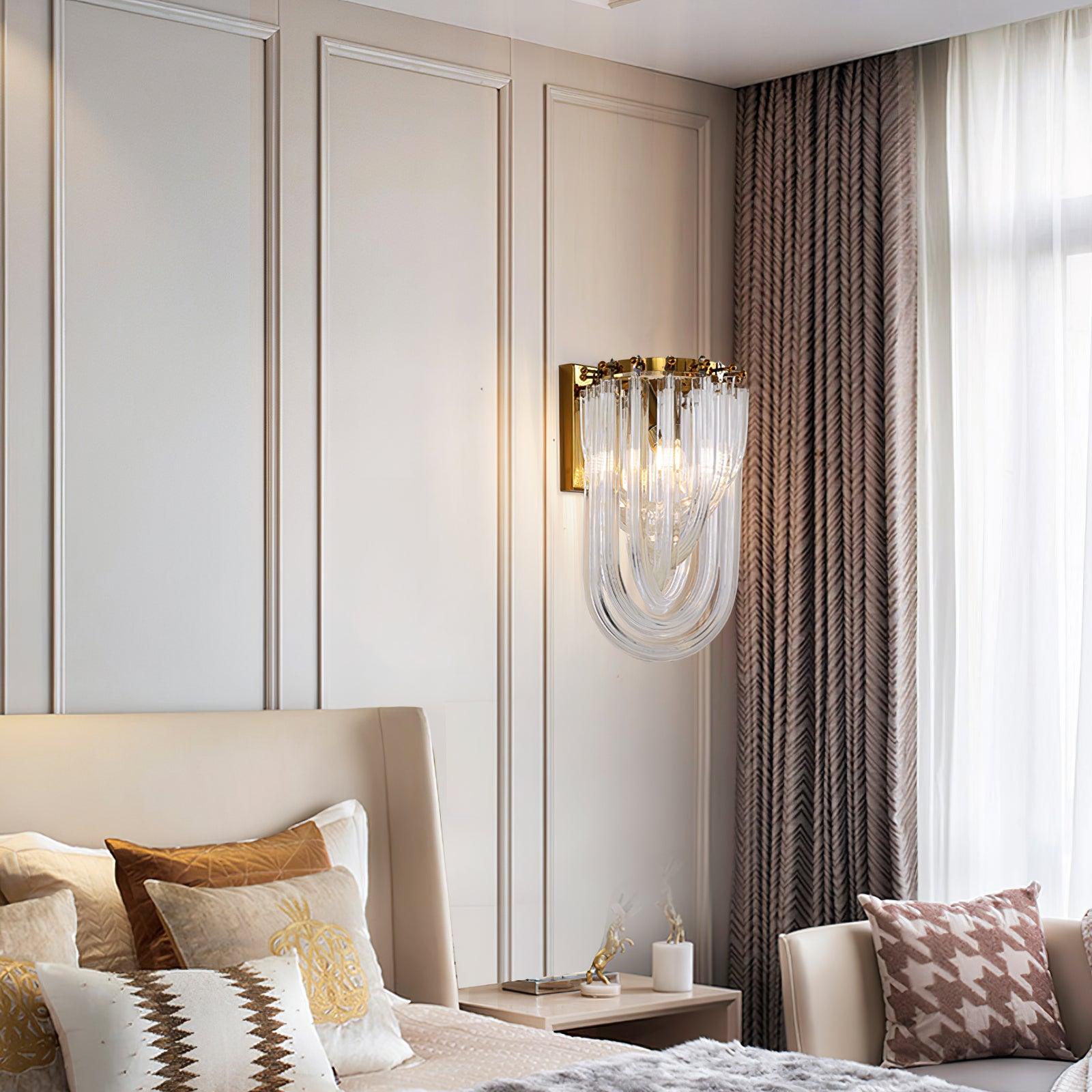 Aurora Wall Lamp Trevi Murano Glass Gold Modern Luxury