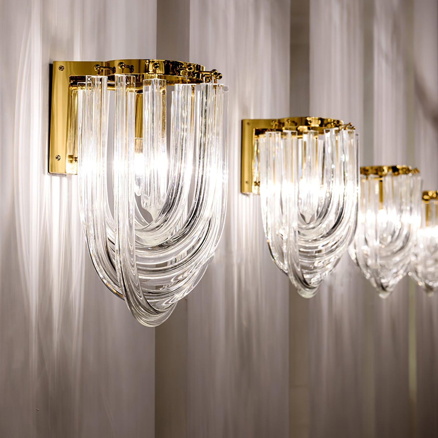 Aurora Wall Lamp Trevi Murano Glass Gold Modern Luxury