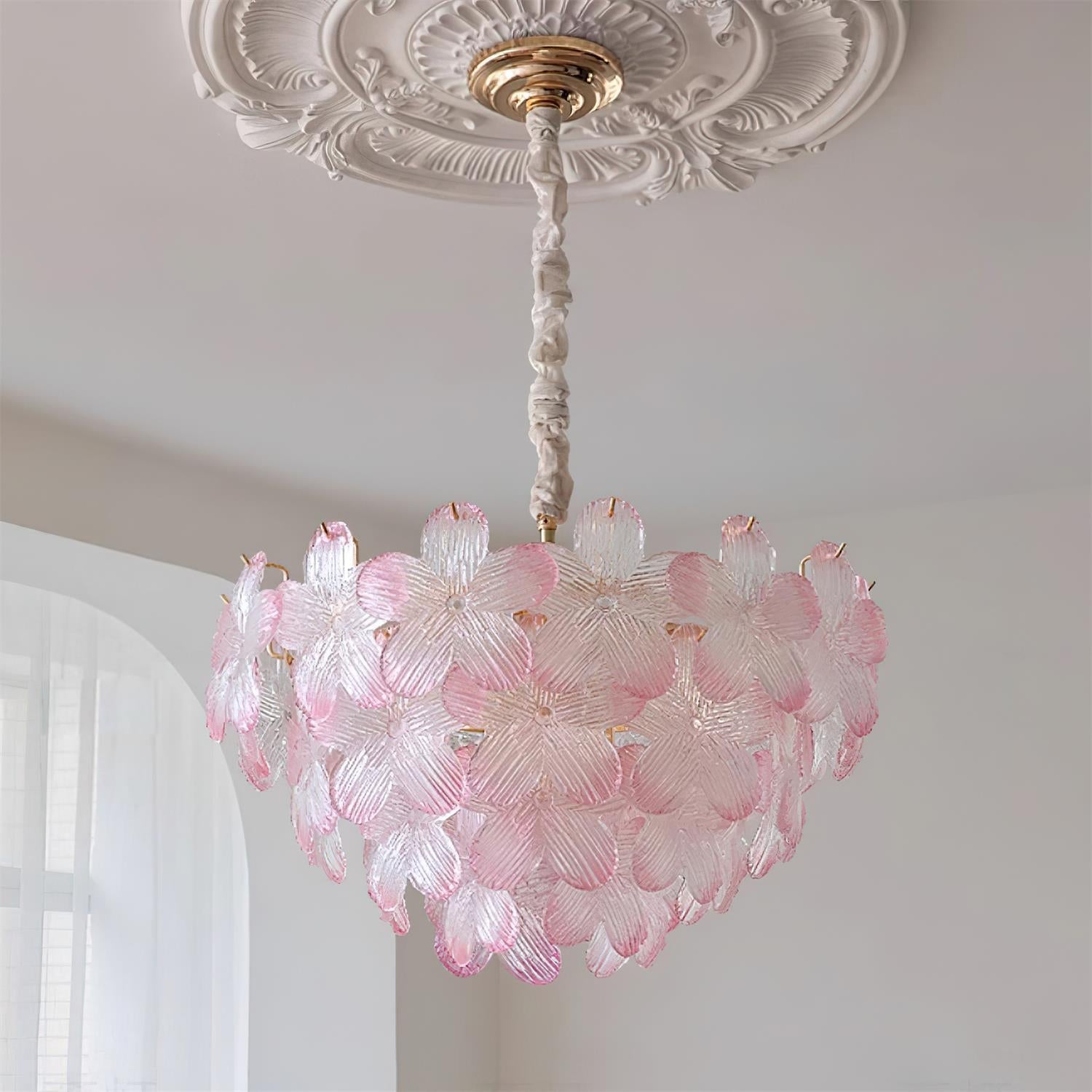Cavine Pink Glass Flower Chandelier - Neutralighting