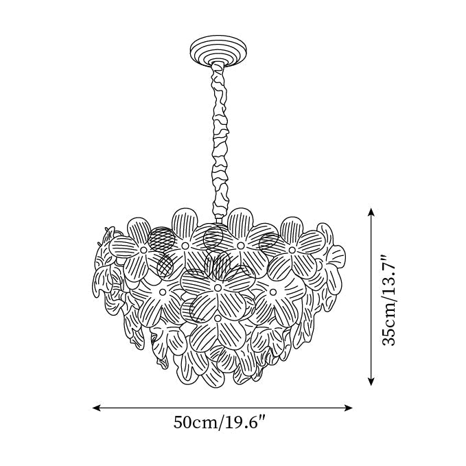 Cavine Pink Glass Flower Chandelier - Neutralighting