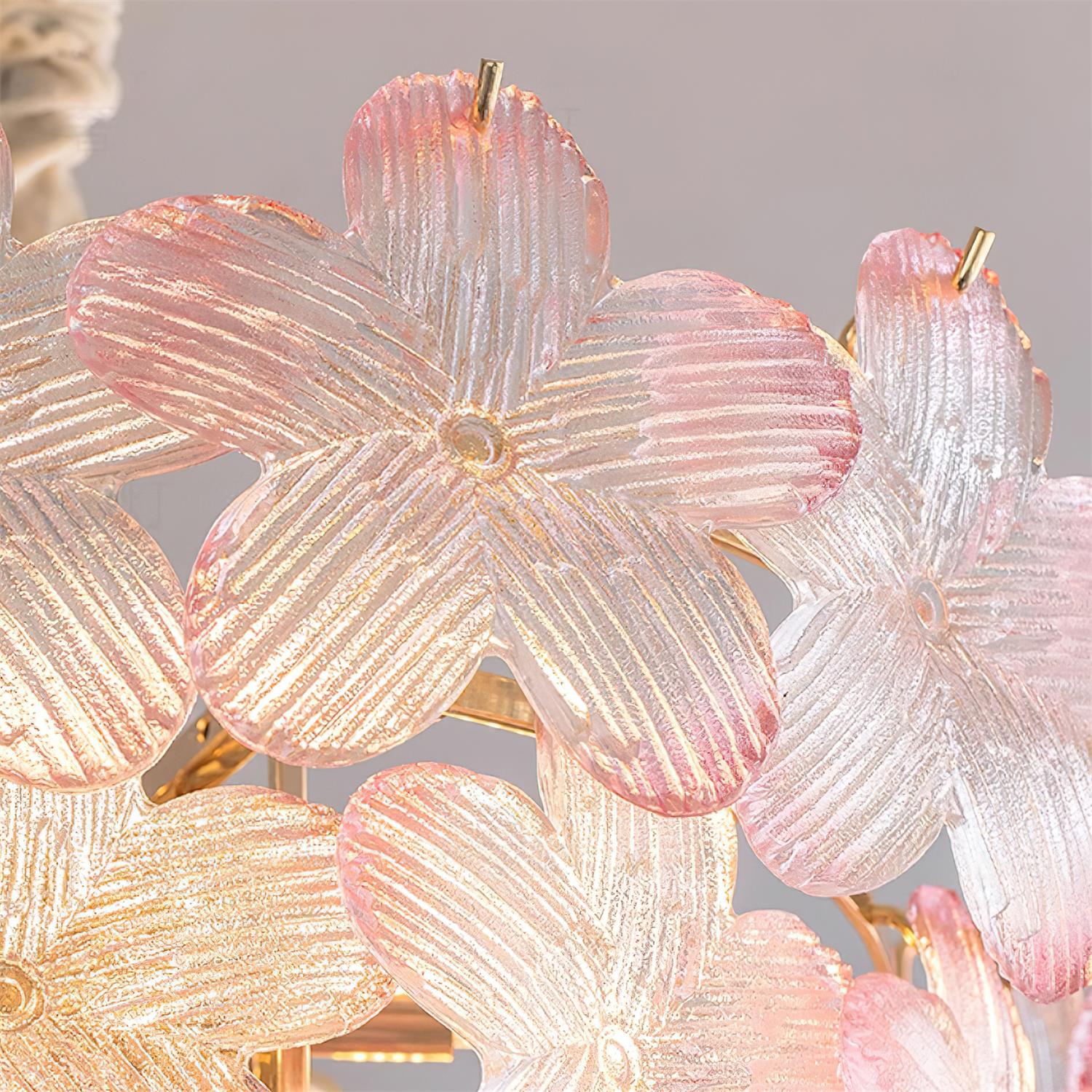 Cavine Pink Glass Flower Chandelier - Neutralighting