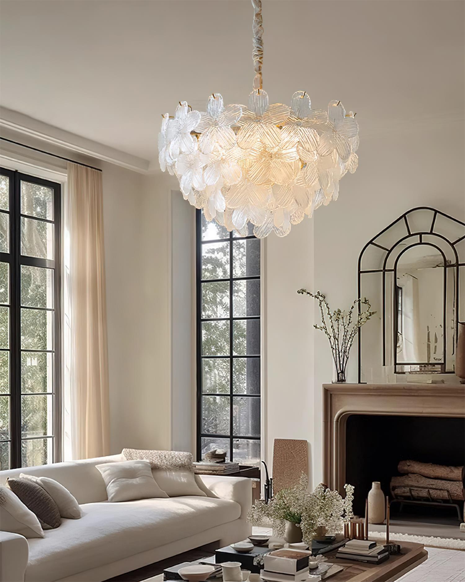 Cavine Pink Glass Flower Chandelier - Neutralighting
