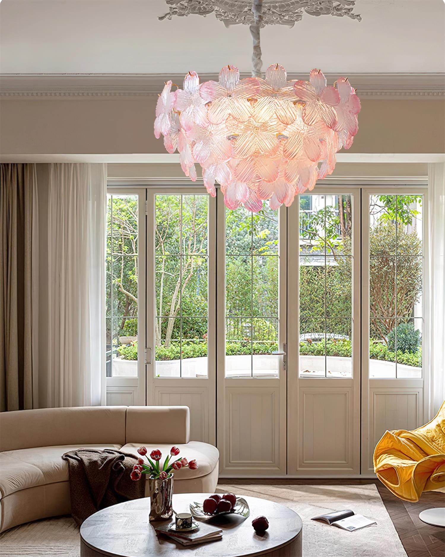 Cavine Pink Glass Flower Chandelier - Neutralighting
