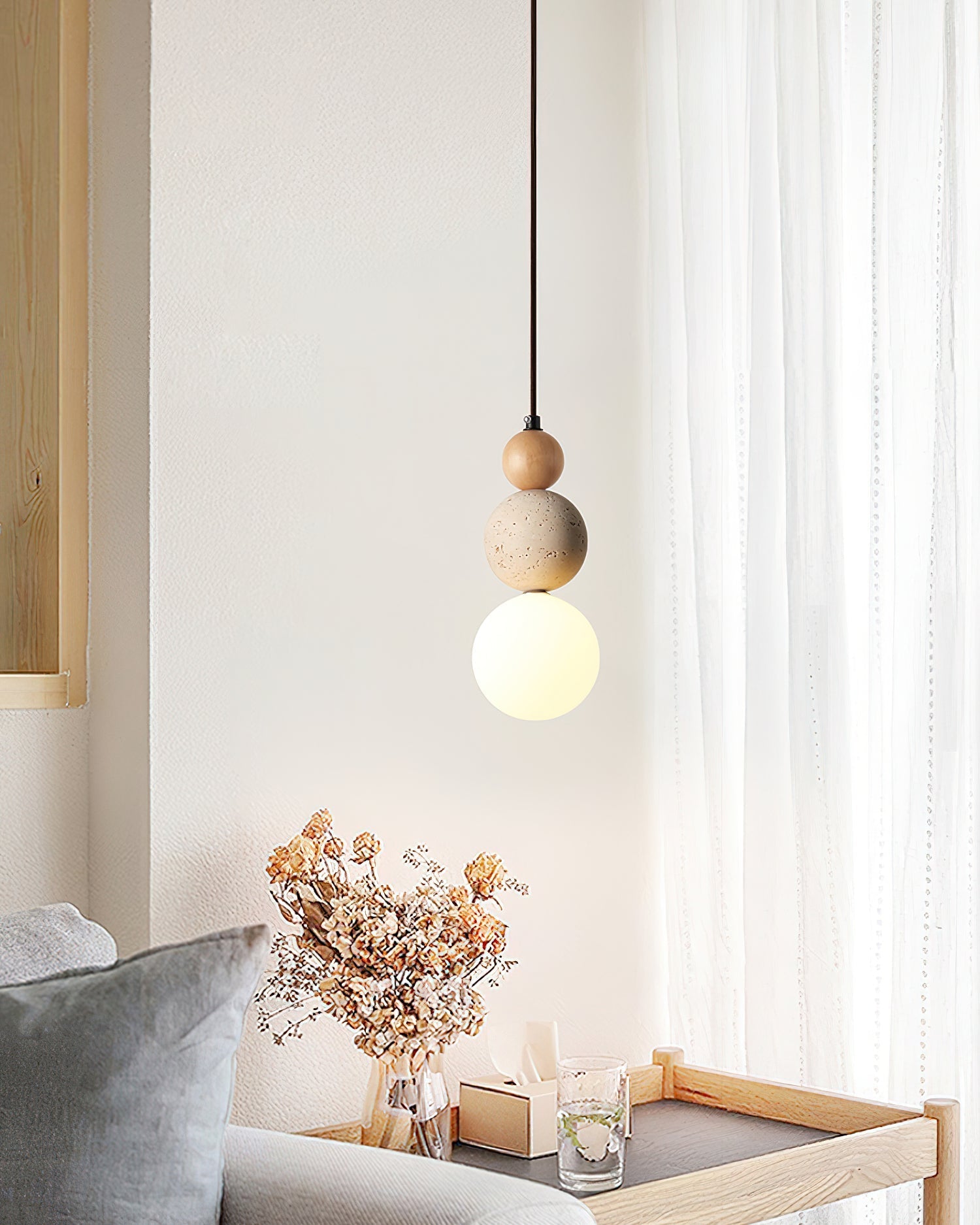 Ritta Triple Sphere Pendant Light Travertine - Neutralighting