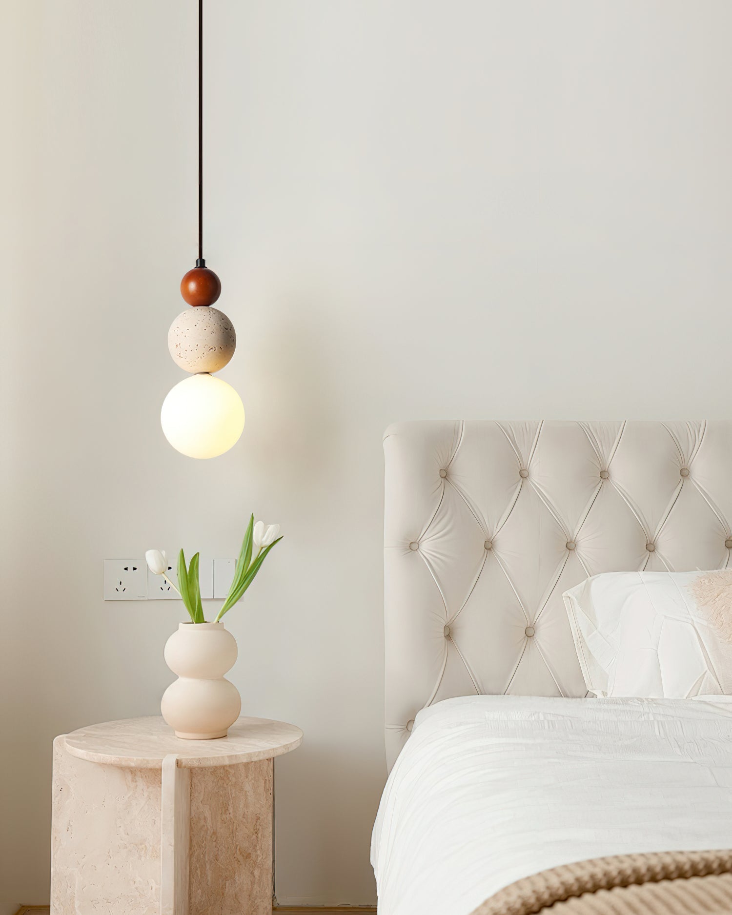 Ritta Triple Sphere Pendant Light Travertine - Neutralighting