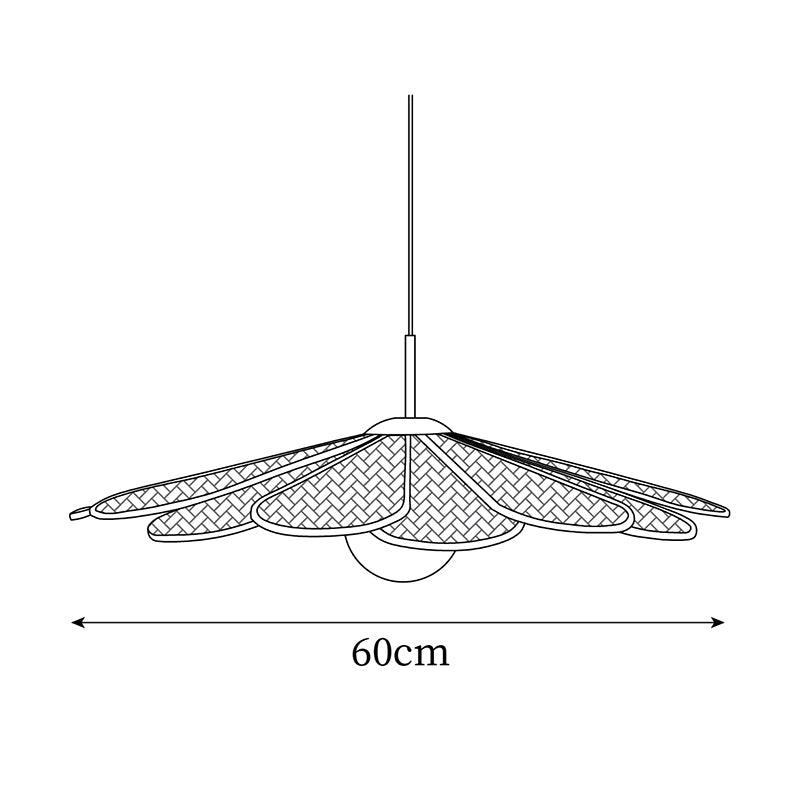 Pendant Lamp Rattan Petal Shade Metal Frame Tropical - Neutralighting