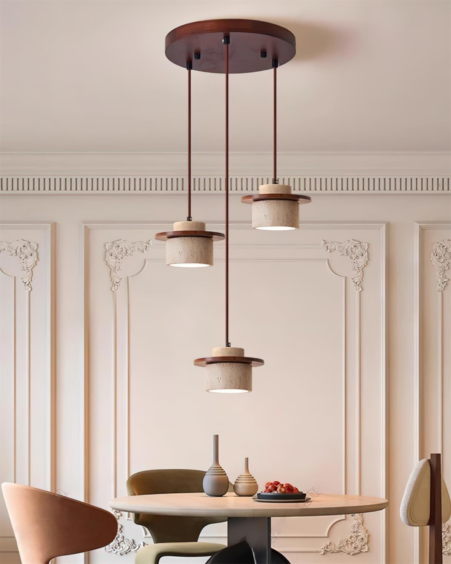 Lunara Multi-Light Pendant Lamp Set Travertine - Neutralighting