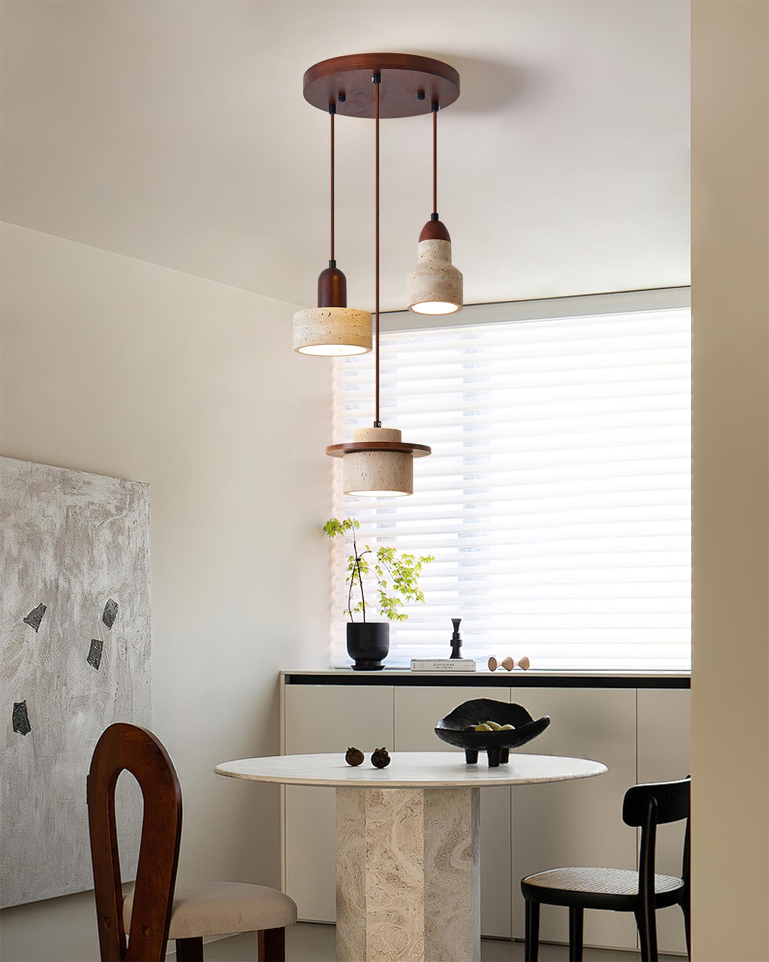 Lunara Multi-Light Pendant Lamp Set Travertine - Neutralighting