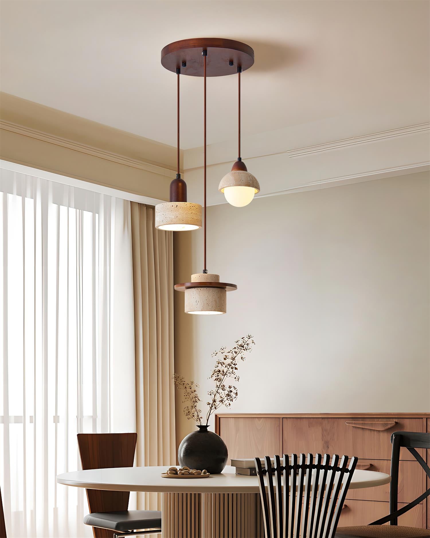 Lunara Multi-Light Pendant Lamp Set Travertine - Neutralighting