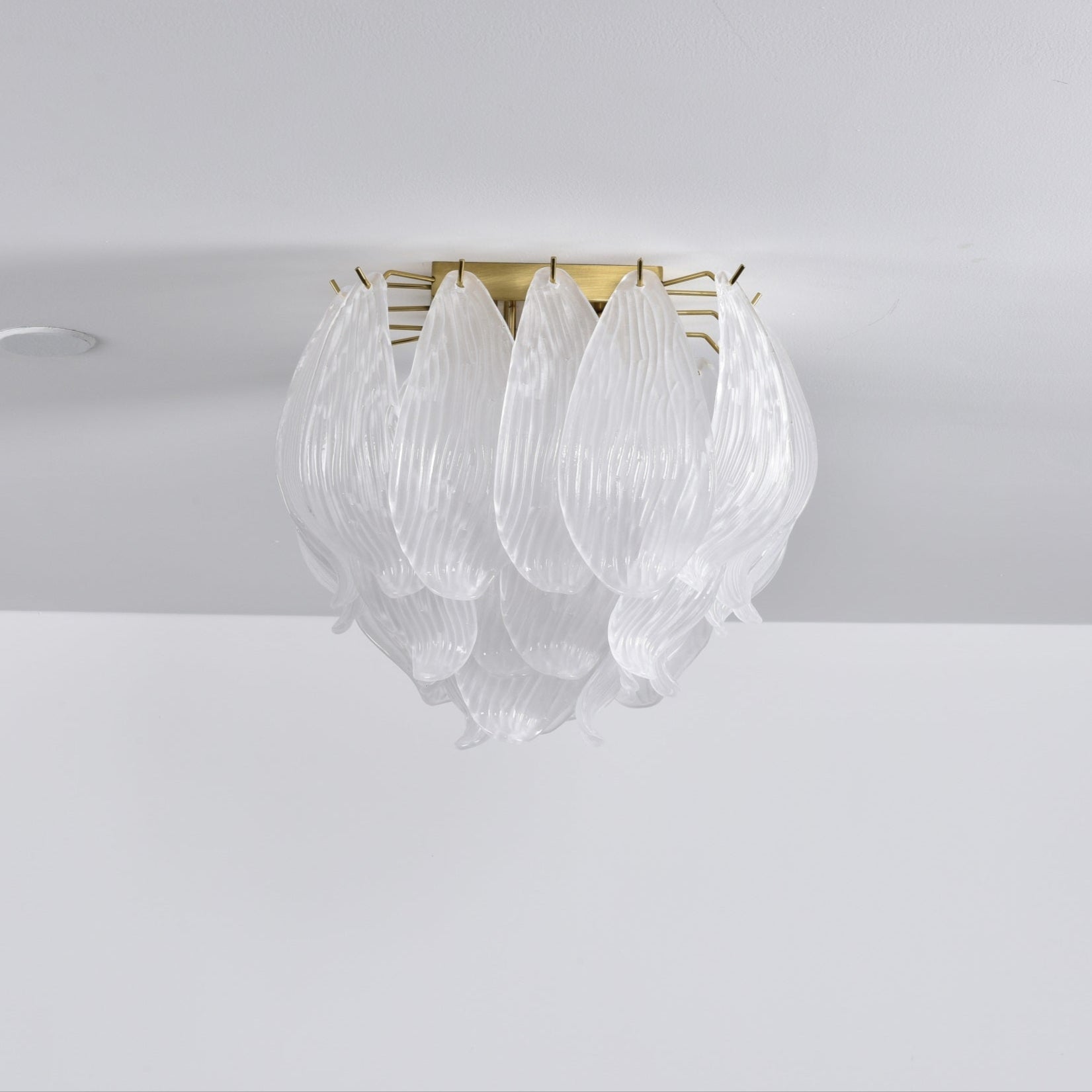 Aurora Ceiling Lamp Murano Petal Hand-Blown Glass Flushmount