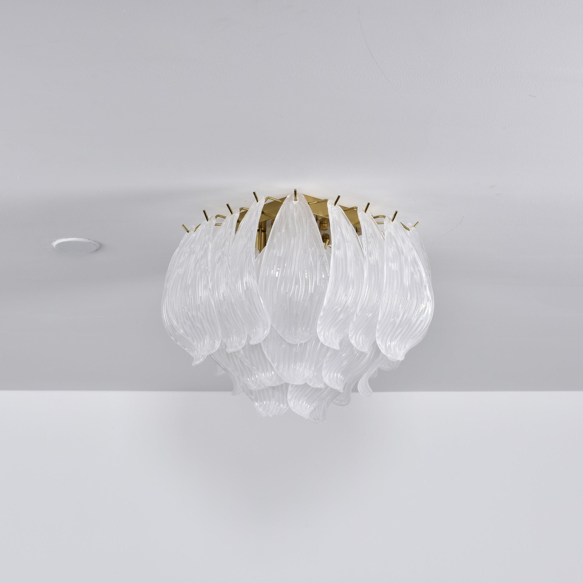 Aurora Ceiling Lamp Murano Petal Hand-Blown Glass Flushmount