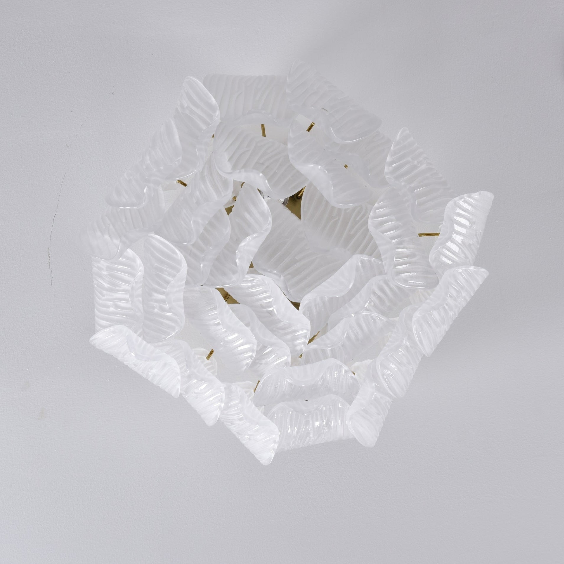 Aurora Ceiling Lamp Murano Petal Hand-Blown Glass Flushmount