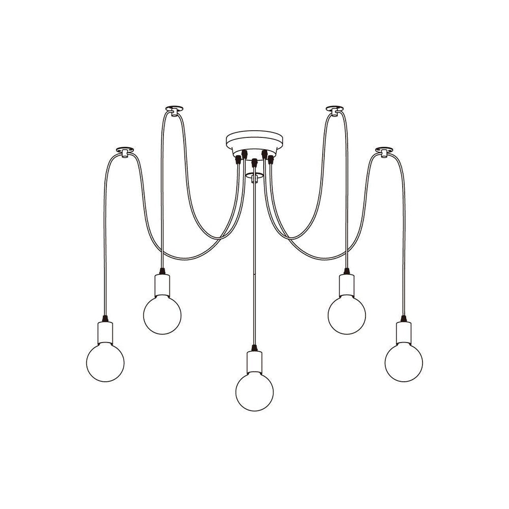 Silva Retro Country LED Spider Chandelier, Black/White - Neutralighting