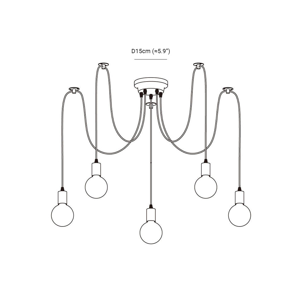 Silva Retro Country LED Spider Chandelier, Black/White - Neutralighting