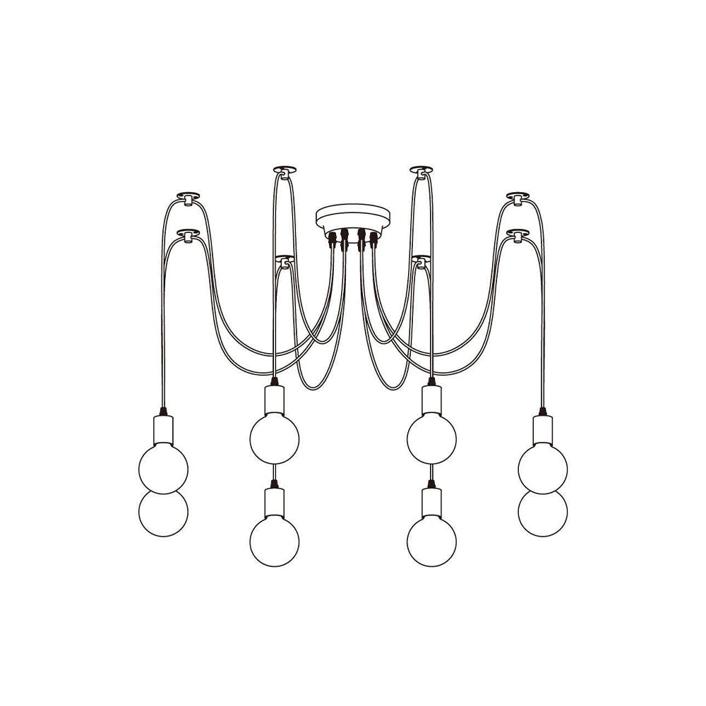 Silva Retro Country LED Spider Chandelier, Black/White - Neutralighting