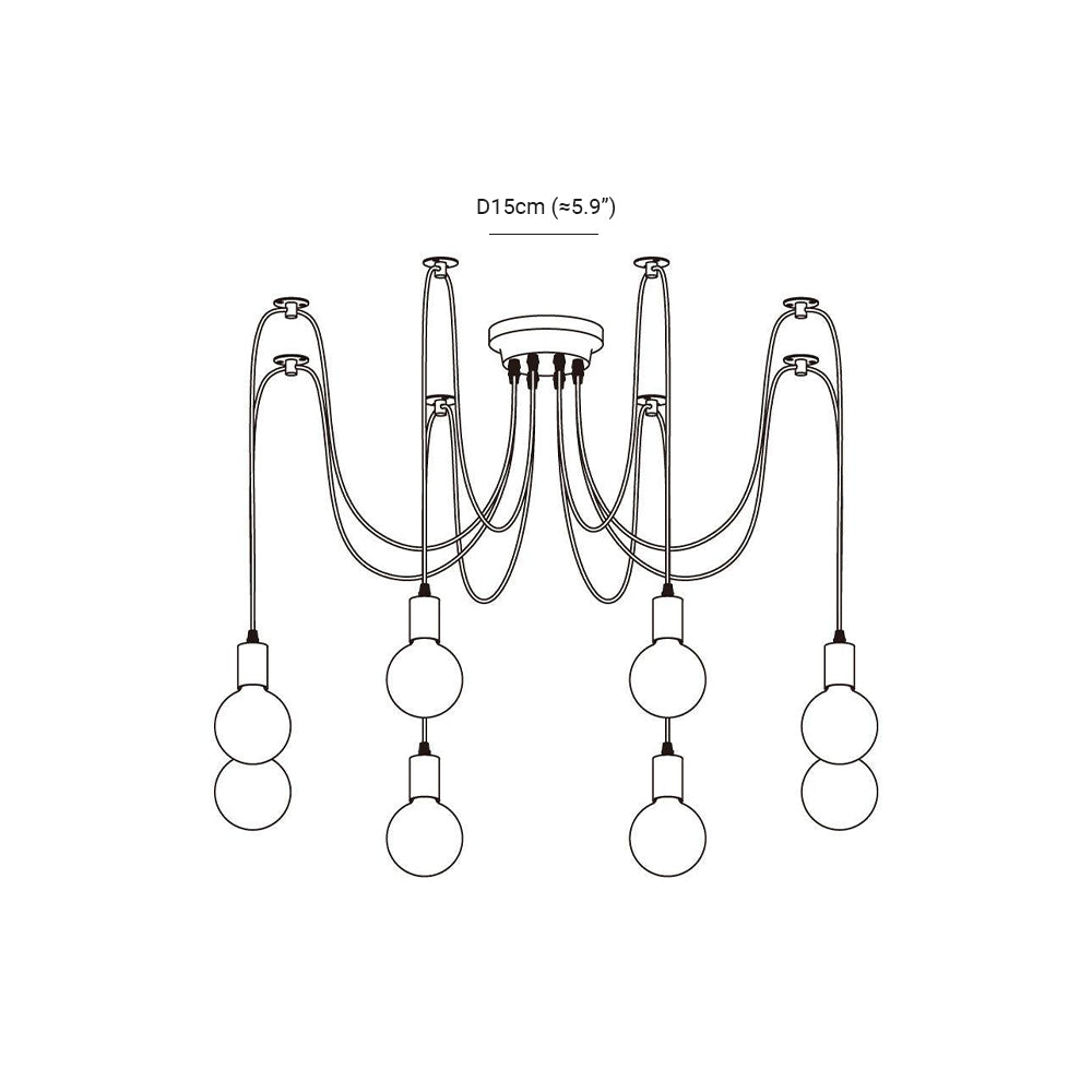 Silva Retro Country LED Spider Chandelier, Black/White - Neutralighting