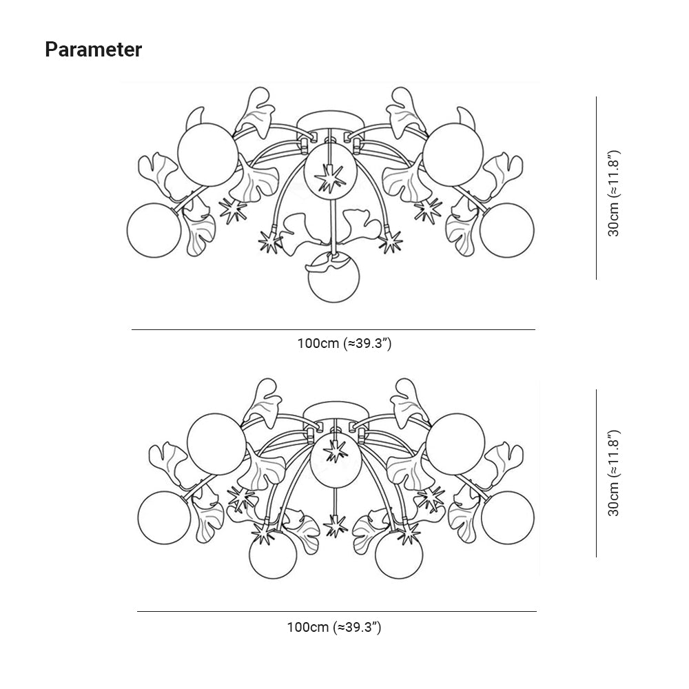 Olivia Nordic Multi Globe Metal/Ceramic Flush Mount Ceiling Light, White/Gold - Neutralighting
