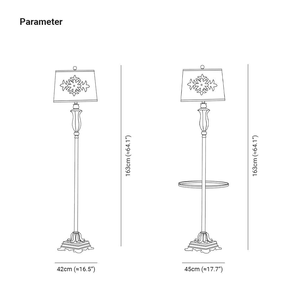 Eryn Floor Lamp Table Vintage, Metal/Resin, Green, Living Room - Neutralighting