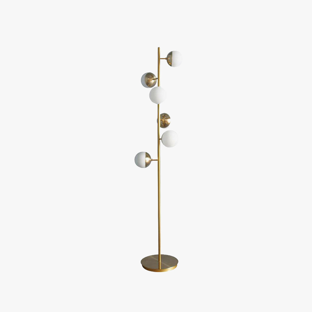Valentina Floor Lamp Ball Modern, Metal/Ceramic, White/Gold, Living Room - Neutralighting